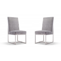 Manhattan Comfort 2-DC030-GY Element Grey Velvet Dining Armchair (Set of 2)